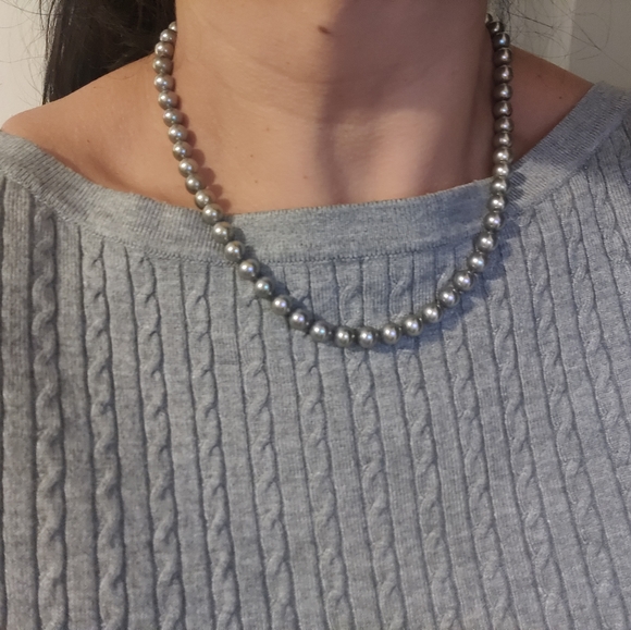 Genuine Majorica Tahitian Pearls Necklace w/Sterling Silver Clasp - Picture 7 of 16